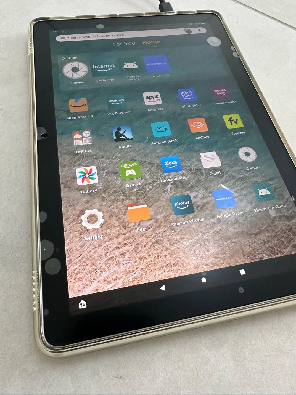 Amazon Tablet with Clear Case and Black Front